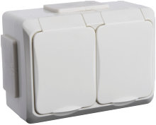 Stikkontakt UTP dobbel m/jord 